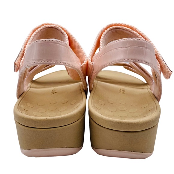 Vionic Misty Light Pink Leather Strappy Comfort Orthotic Wedge Sandal - Picture 5 of 8